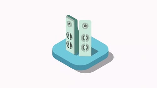 Animated Isometric Audio Speakers Loop