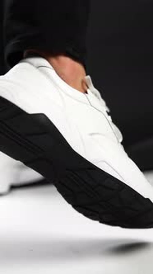 Close Up of White Athletic Shoes