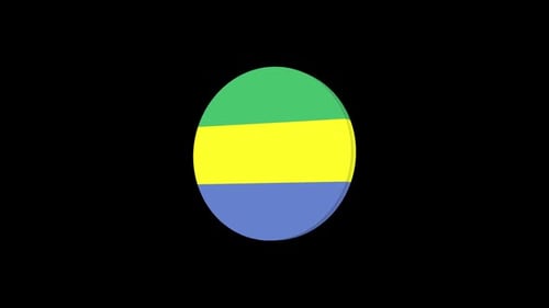 Rotating Gabon Flag Seamless Loop Animation