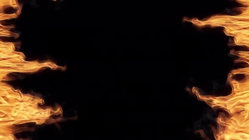 Fire Overlay Tall Golden Flames Alpha Channel Looped Transparency 1