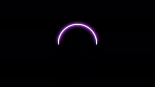 cyan and pink color neon circle background