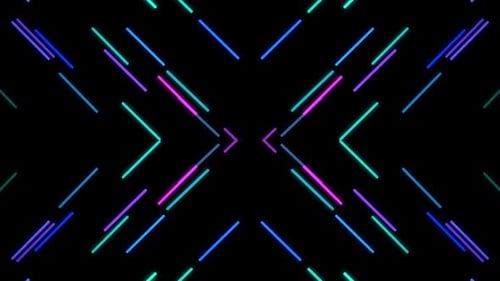 Vibrant Neon Lines Abstract Geometric Loop Background