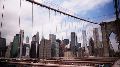 View From Brooklyn Bridge on Manhattan Skyscrapers