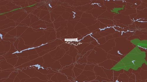Animated Flat Design Map Highlighting Location