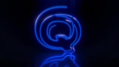 Colorful Neon Letter Q Loop Animation.