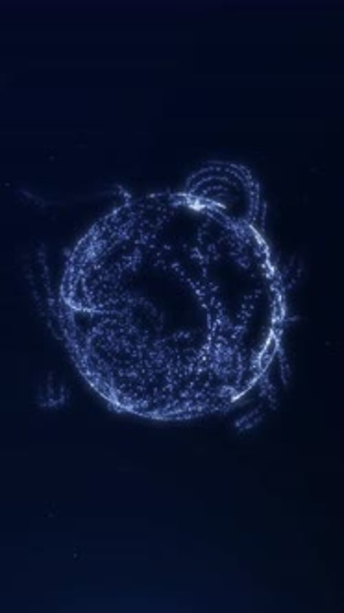 Dynamic Abstract Glowing Particle Sphere Animation