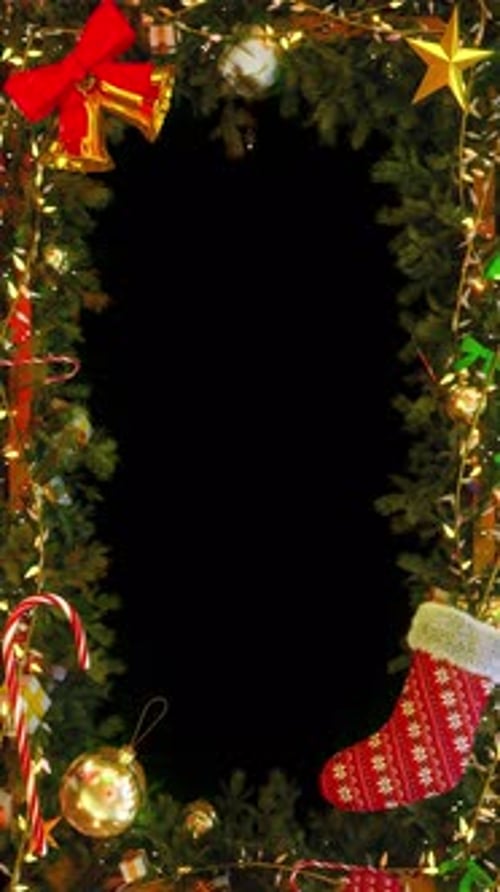 Christmas Wreath Frame 02 4K