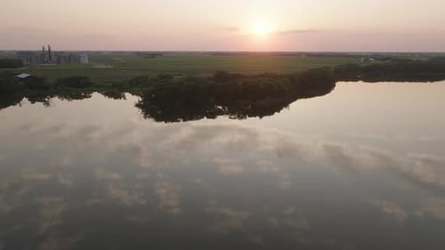 Golden Lake Reflection at Sunset