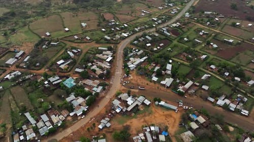 Panoramic Aerial View Of Kako Village In The Omo Valley, Ethiopia.
