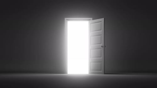 Door Opening to Bright Light Transition Reveal