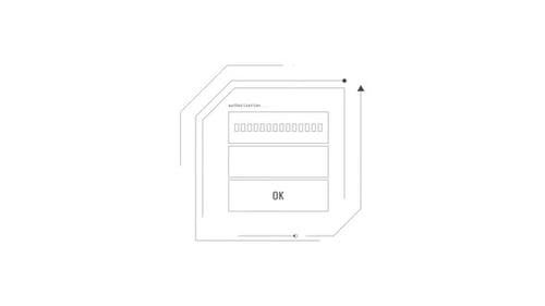 HUD Element Password Entry Window for Authorization