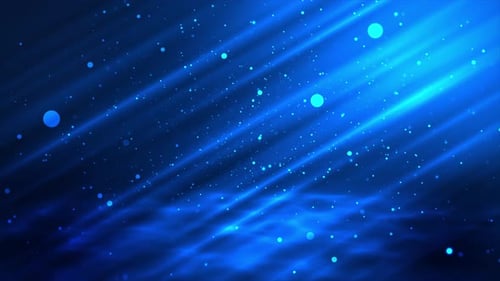 Dynamic Blue Light Rays and Floating Particles Background