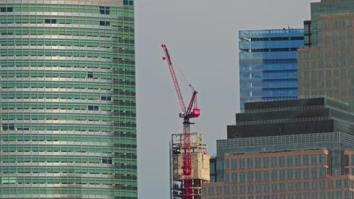 The majestic skyscrapers of New York City visible from New Jersey's shoreline