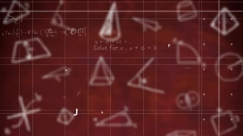 Animated Mathematical Equations and Geometric Shapes Background