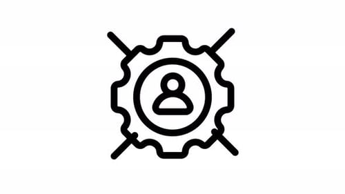 Animated User Profile Settings Icon with Expanding Arrows