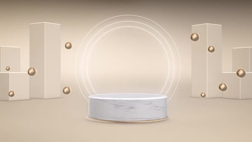Minimalist Podium Display with Geometric Elements