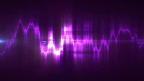 Abstract Glowing Purple Audio Waveform