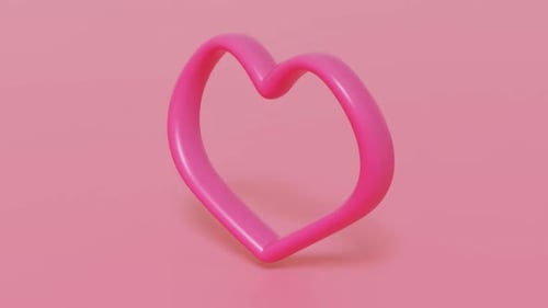 Elegante forma de corazón rosa sobre fondo rosa