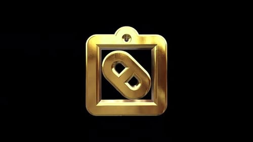 Golden Clipboard Checkmark Icon 3D Rotation Animation