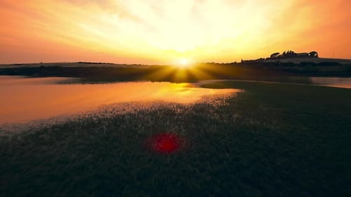 Insane Sunset Over the Lake