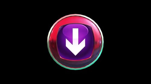 3D Metallic Rotating Download Arrow Button