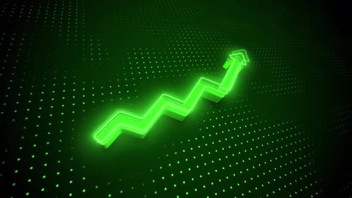 Green Growth Arrow: Symbol of Financial Success and Market Progress