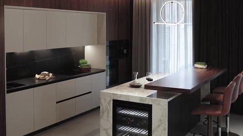 Experience a Modern Kitchen Design That Showcases Elegant Features and Inviting Bar Seating