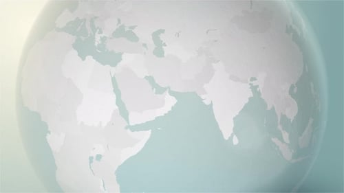 Mapa mundial da Líbia Zoom em tons de branco esférico estilizados 4 K 60 Fps