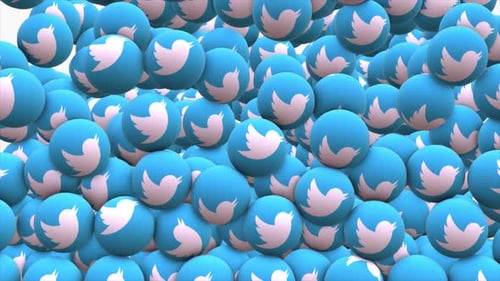 Falling 3D Social Media Spheres Animation