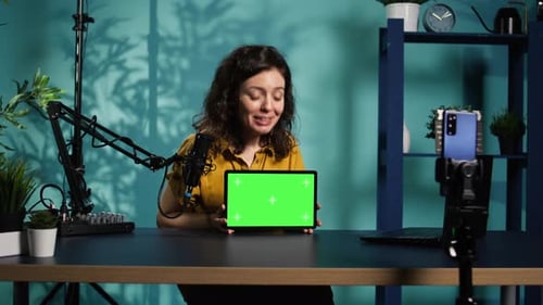 Upbeat Technology Specialist at Home Holding Newly Launched Green Screen Tablet