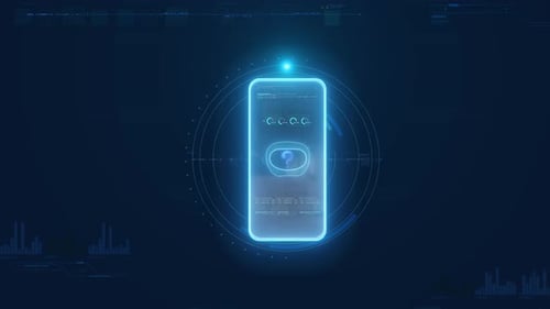 Holographic Smartphone Interface with Data Visualization and Verification Scan