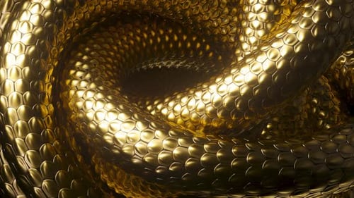 abstract background with tangled golden snakes