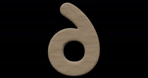 3D Paper Textured Number 6 360 Loop Alpha Channel 4K