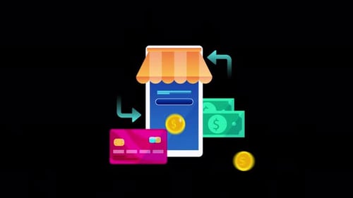 Phone App And Online Payment Alpha Channel 4K