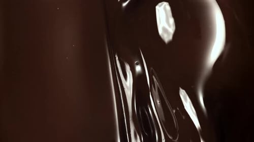 Melted Liquid Chocolate Filmed on a Highspeed Camera at 1000 Fps