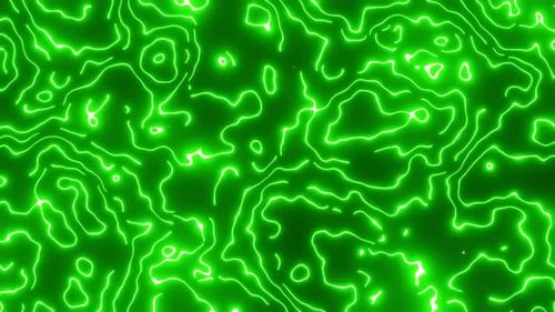 Green glowing neon lines abstract seamless loop abstract background.