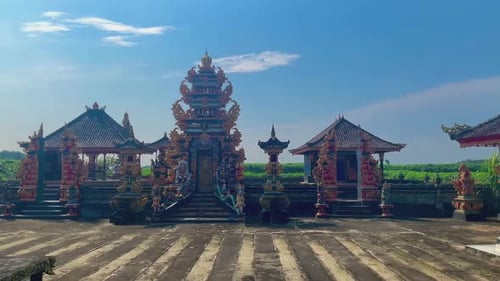 Balinese Temple Architecture on Sunny Day