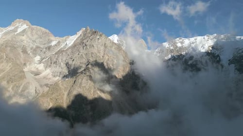 Mountain Range Silhouette Sunrise Aerial View