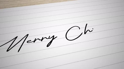 Merry Christmas Script Handwriting Reveal