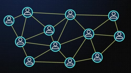 Neon Digital People Network Connection Loop