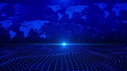 Futuristic Cyber Environment Digital Motion Abstract Matrix Big Data Analytic Artificial Intelligent