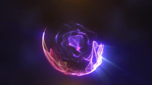 Abstract Glowing Particle Energy Sphere Animation