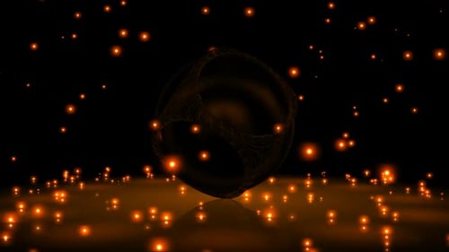 Background with Falling Orange Particles, Exclusive, 3D Render, Figure, Unique Design