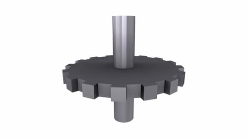3D Mechanical Gear Rotation Loop