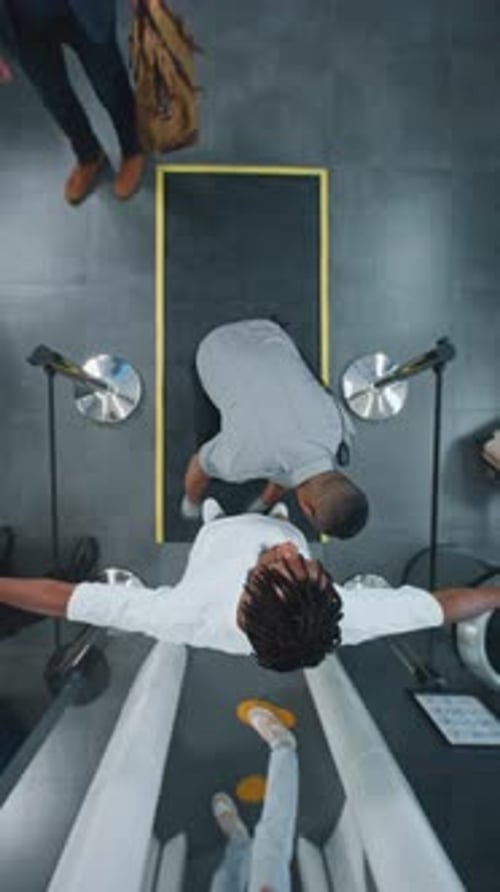 Airport Security Line Overhead View