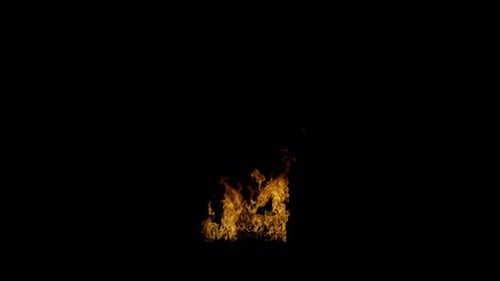 Burn Sammlung: Feuerwellen brechen von der Unterseite einer Fensterfront isoliert auf schwarzem Hintergrund in