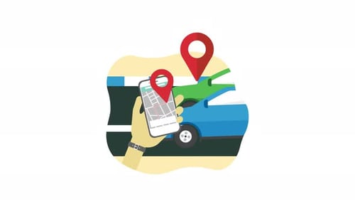 Animated Map Navigation on Smartphone with Car