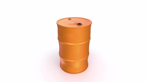 Orange Industrial Barrel on White Background