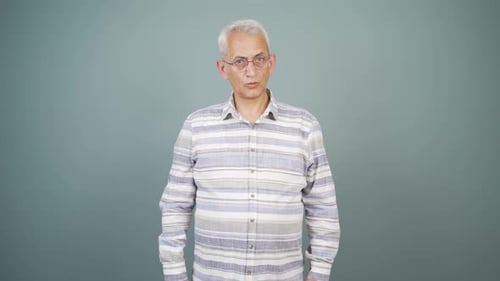 Man Expressing Surprise with Open Mouth