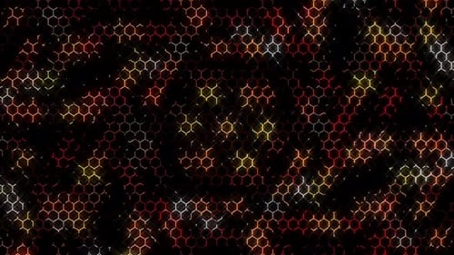 Abstract Glowing Hexagon Grid Background Loop